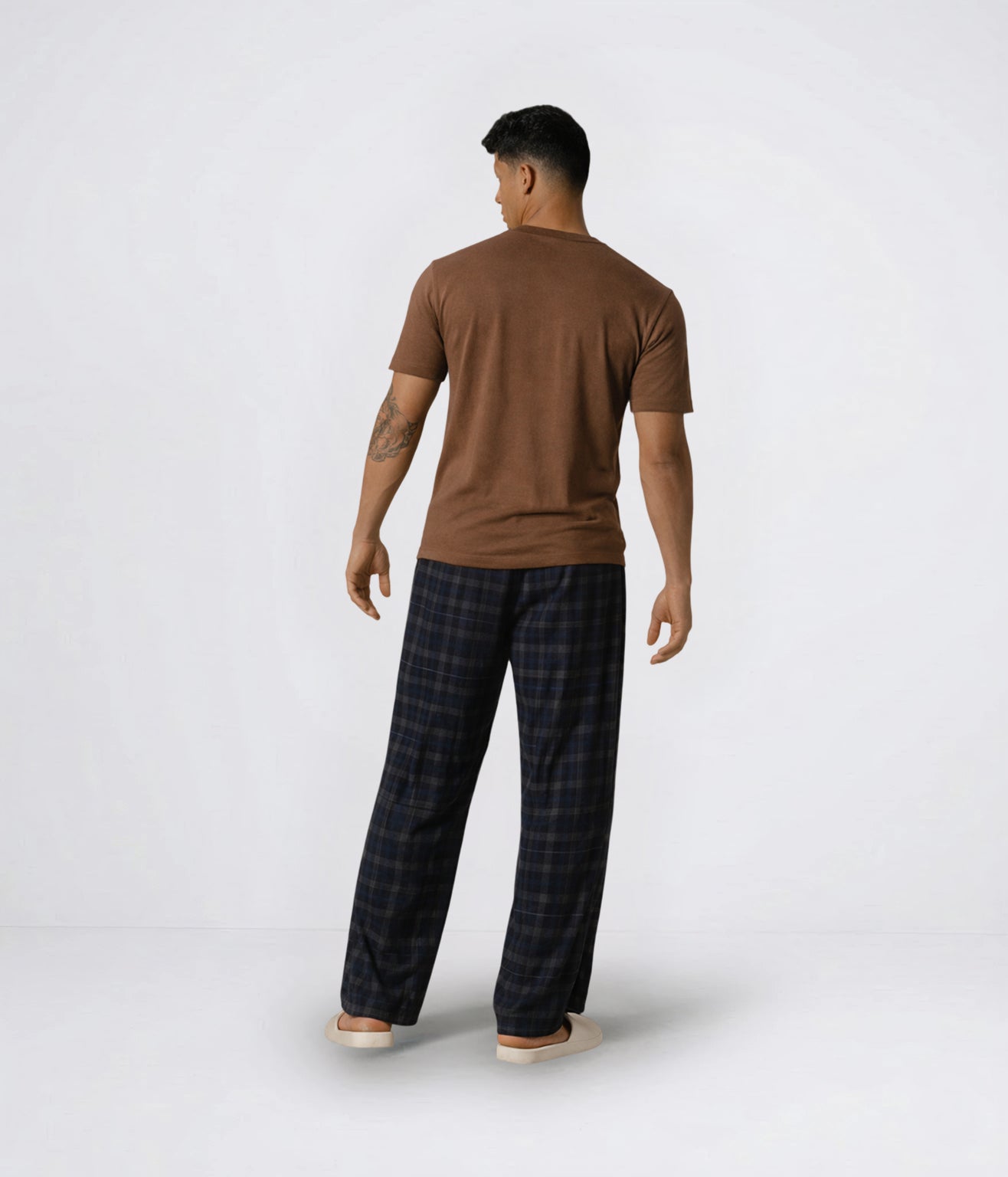NUITO Home Crew in Cafe Mocha — men's premium loungewear tee, double collar bamboo cotton India