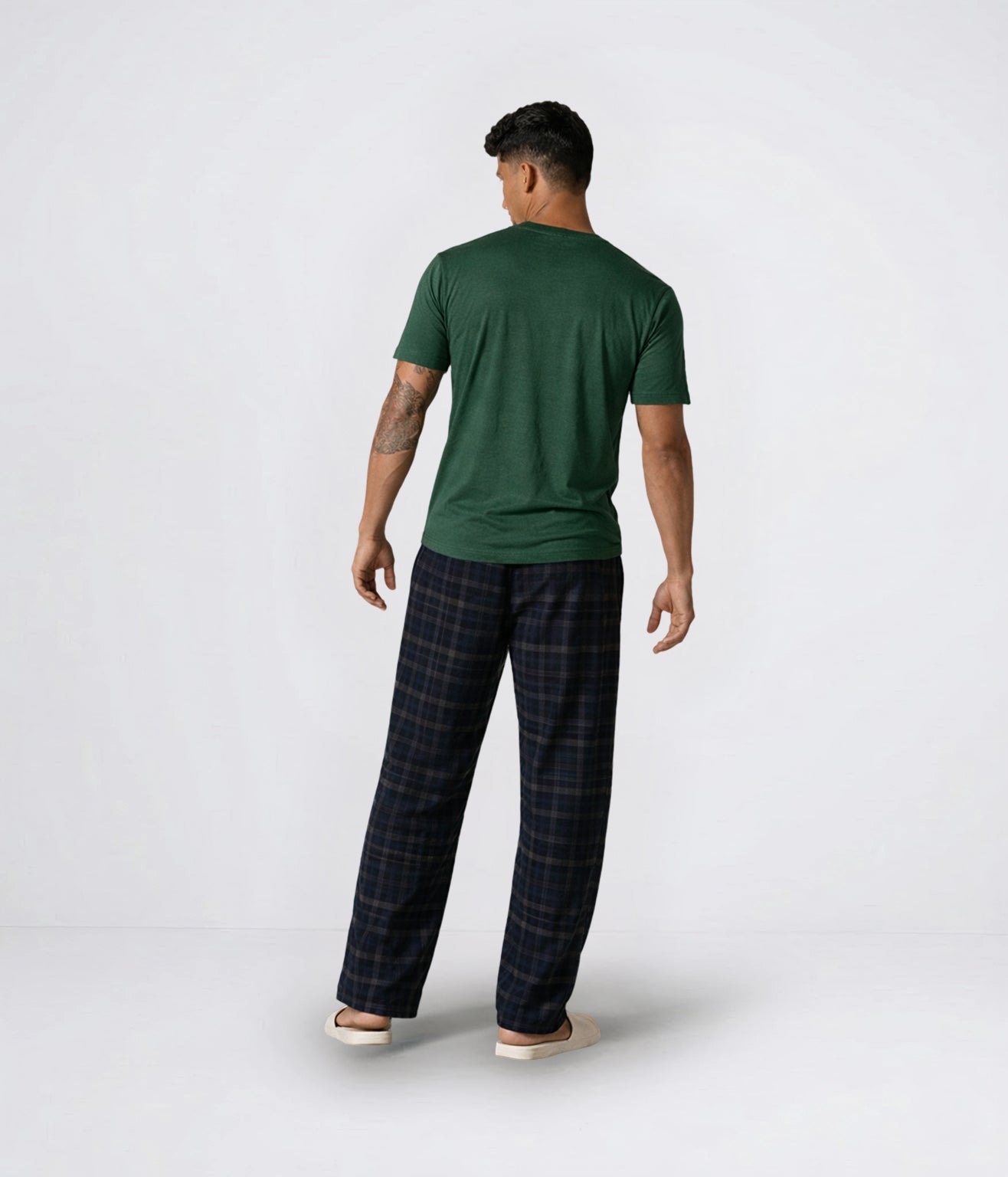 NUITO Home Crew in Racing Green — men's premium loungewear tee, double collar bamboo cotton India