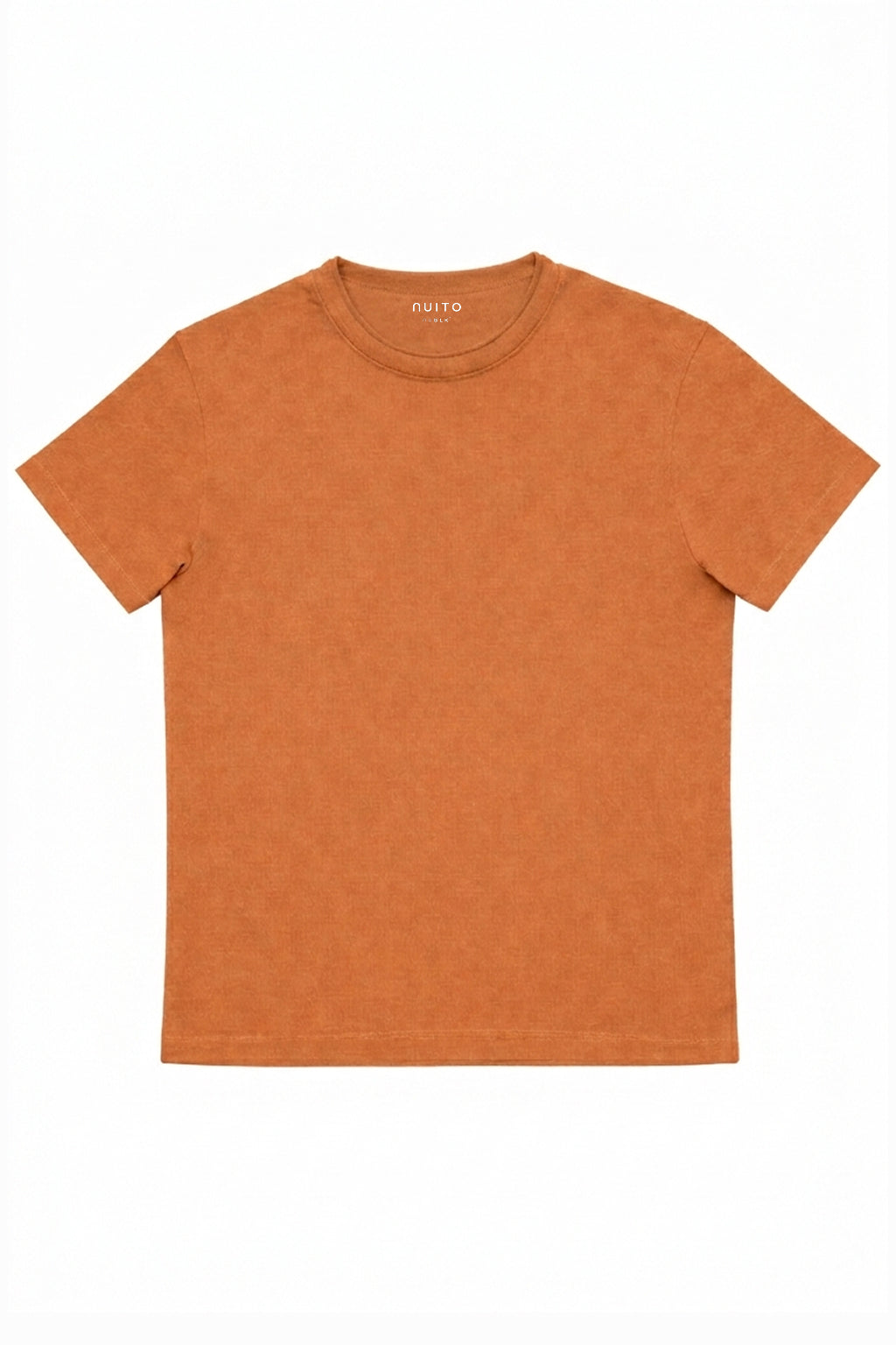 NUITO Home Crew in Sugar Almond — men's premium loungewear tee, double collar bamboo cotton India