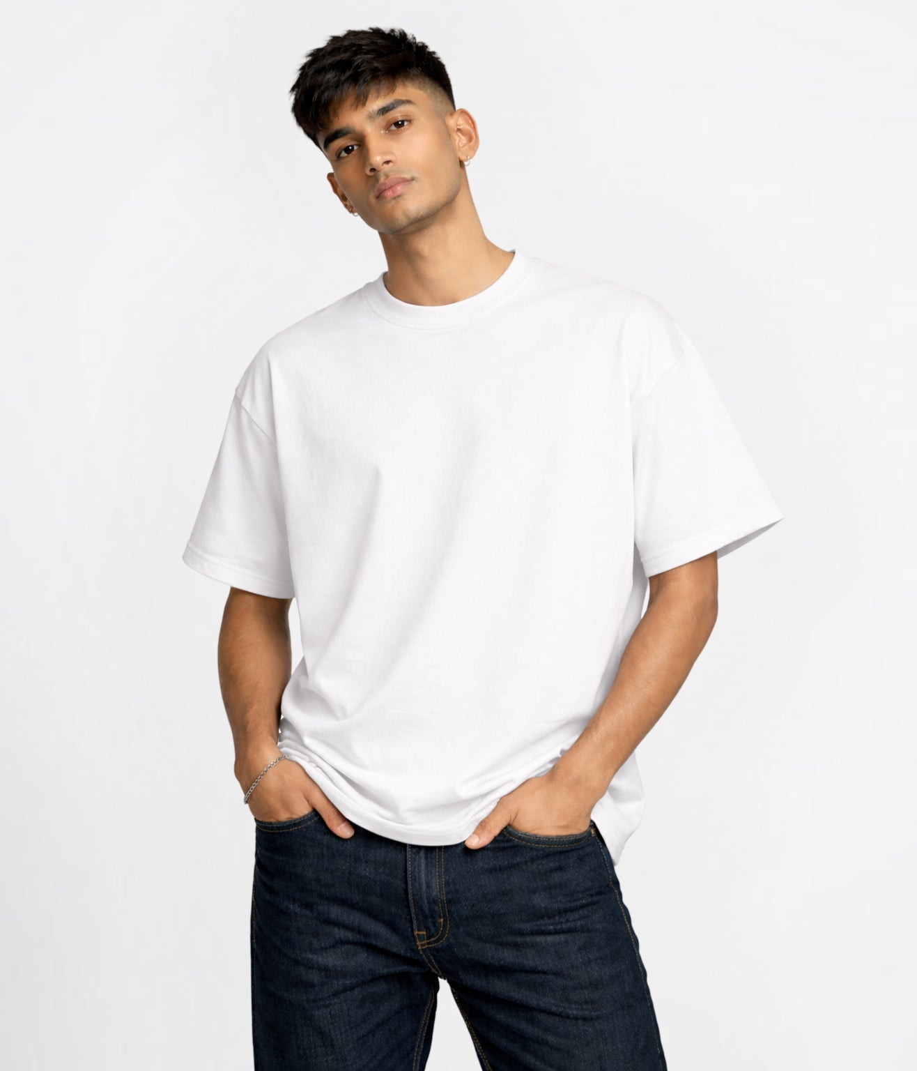NUITO Skater Edit in Cannoli Cream — men's drop shoulder bamboo cotton tee, NUSKN 220 GSM India