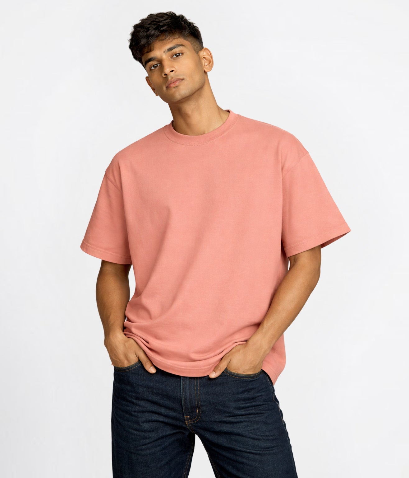 NUITO Skater Edit in Mahogany — men's drop shoulder bamboo cotton tee, NUSKN fabric India