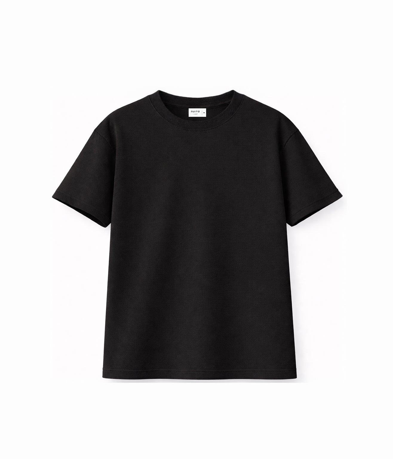 NUITO Skater Edit in Space Black — men's drop shoulder bamboo cotton tee, NUSKN 220 GSM India