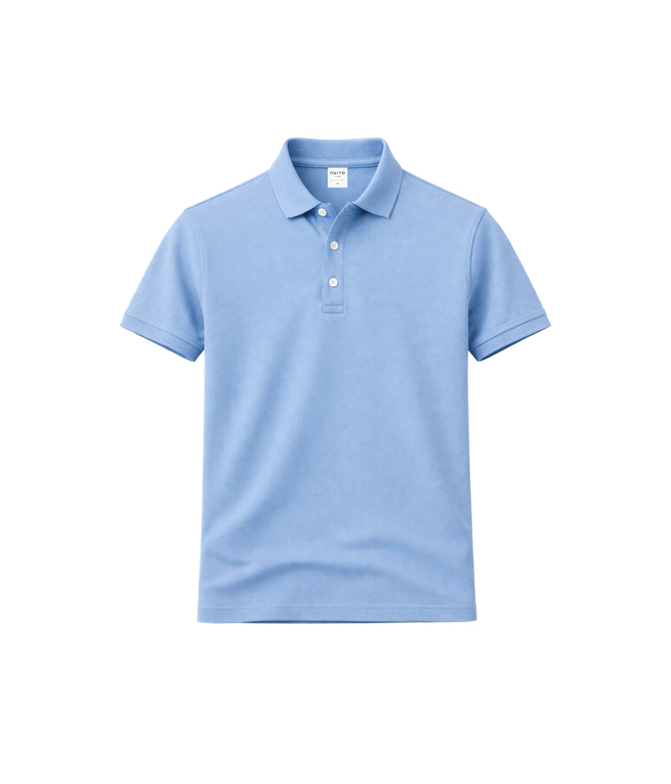 NUITO nuLUX polo in Air Blue — men's premium Tencel cotton polo shirt India