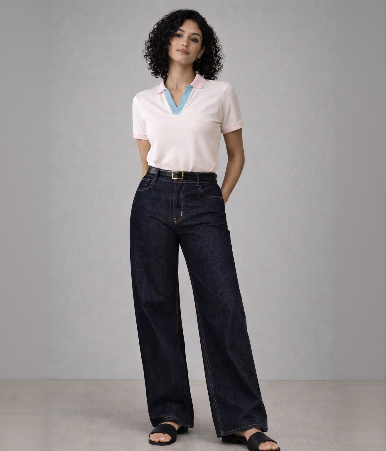 NUITO selvedge denim in indigo — women's 14oz raw denim straight loose fit mid rise jeans India