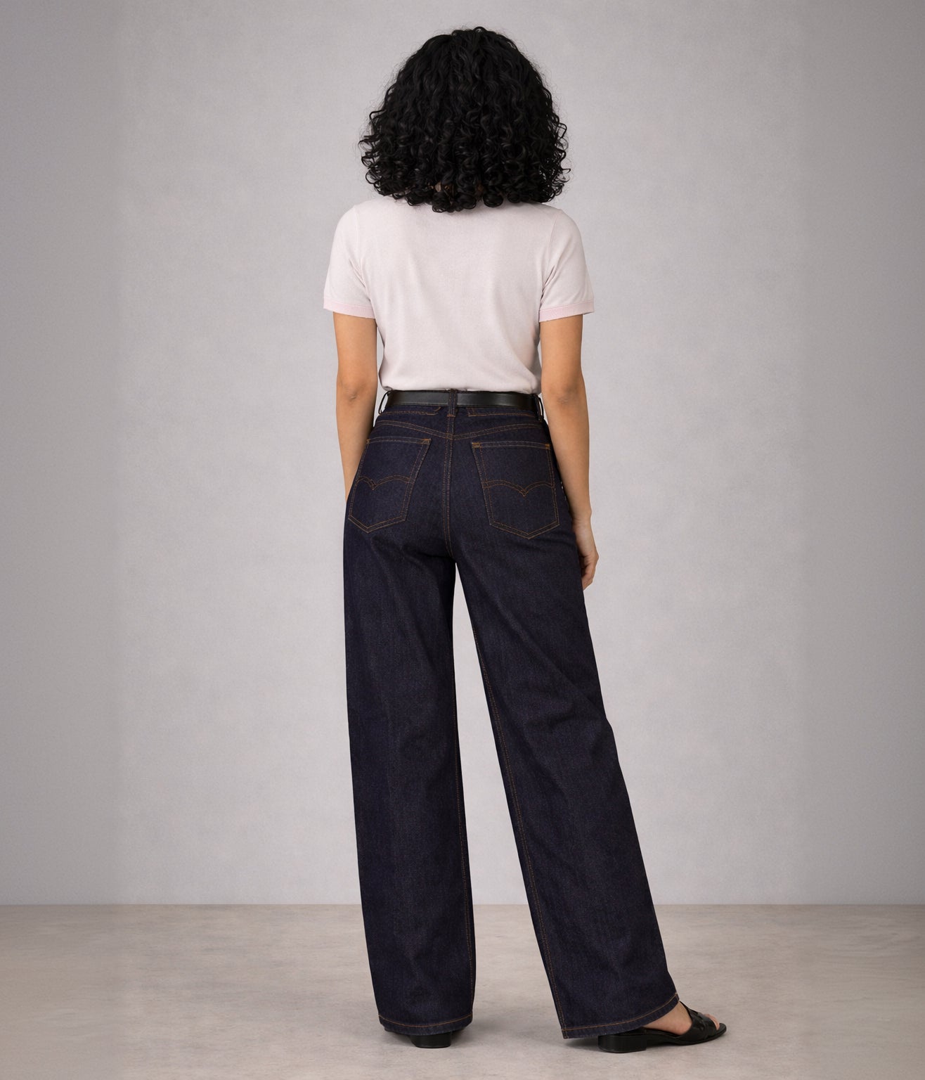 NUITO selvedge denim in indigo — women's 14oz raw denim straight loose fit mid rise jeans India