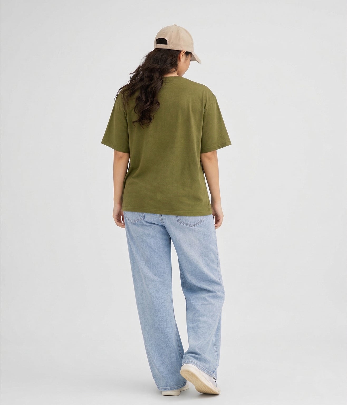 NUITO Skater Edit in Olive Khaki — women's drop shoulder bamboo cotton top, NUSKN fabric India