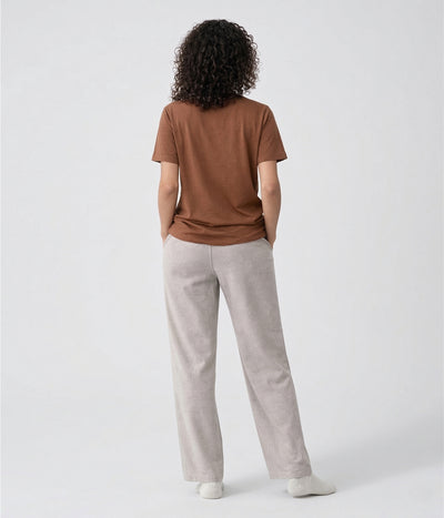 NUITO Home Crew in Cafe Mocha — women's premium loungewear tee, double collar bamboo cotton India