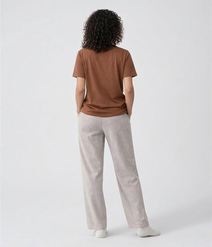 NUITO Home Crew in Cafe Mocha — women's premium loungewear tee, double collar bamboo cotton India