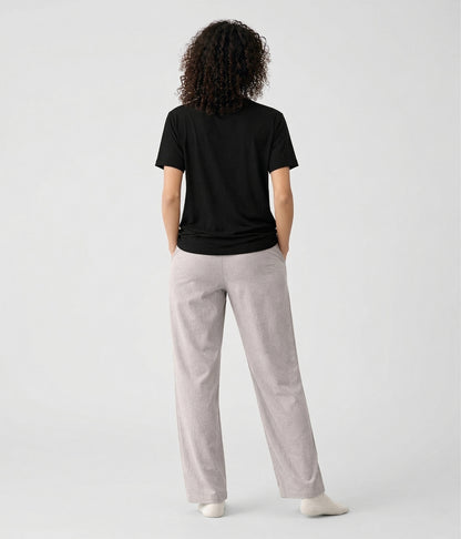NUITO Home Crew in Space Black — women's premium loungewear tee, double collar bamboo cotton India