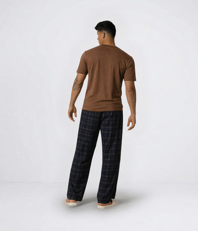 NUITO Home Crew in Cafe Mocha — men's premium loungewear tee, double collar bamboo cotton India