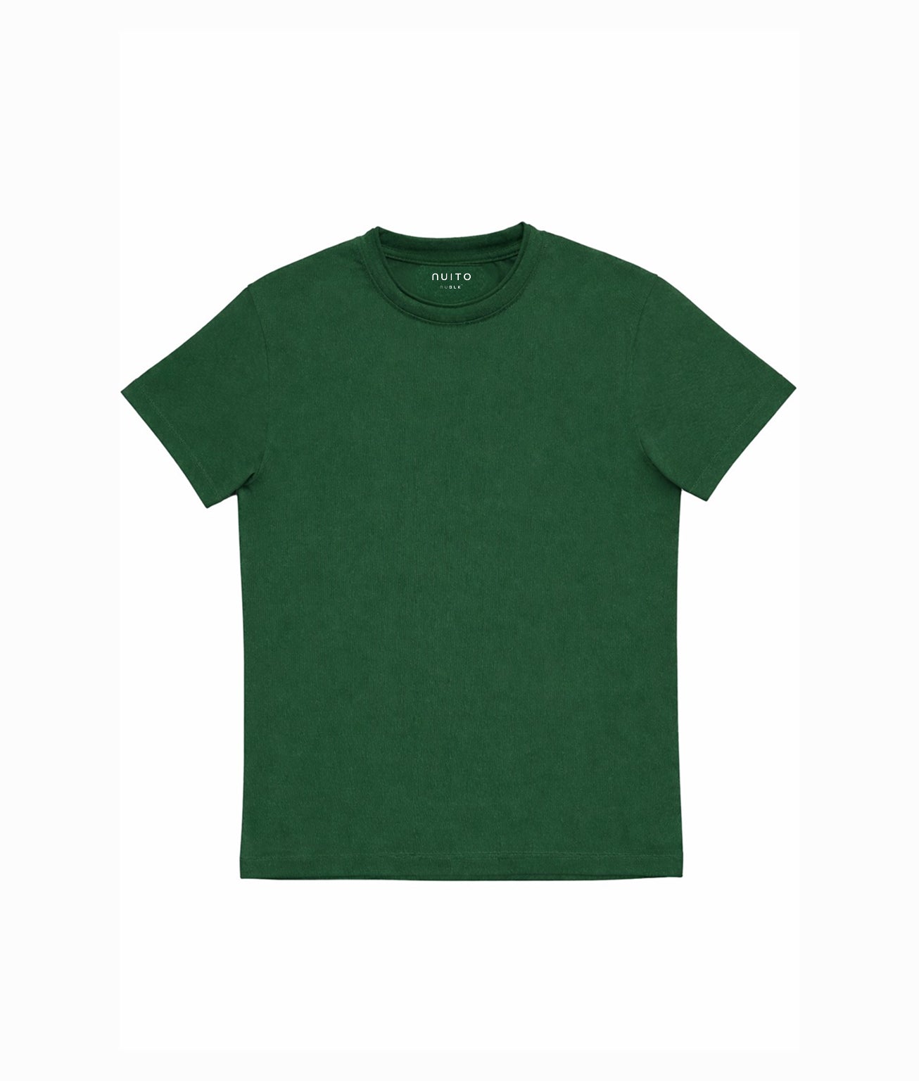 NUITO Home Crew in Racing Green — men's premium loungewear tee, double collar bamboo cotton India