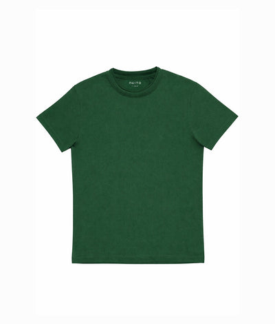 NUITO Home Crew in Racing Green — men's premium loungewear tee, double collar bamboo cotton India
