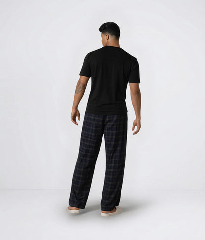 NUITO Home Crew in Space Black — men's premium loungewear tee, double collar bamboo cotton India
