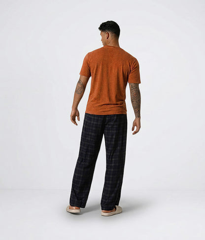 NUITO Home Crew in Sugar Almond — men's premium loungewear tee, double collar bamboo cotton India