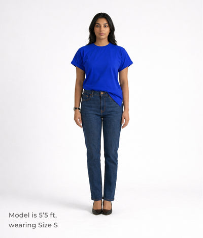 NUITO Kimono Edit top in Santorini Blue — women's kimono sleeve top, NUSKN bamboo Supima India