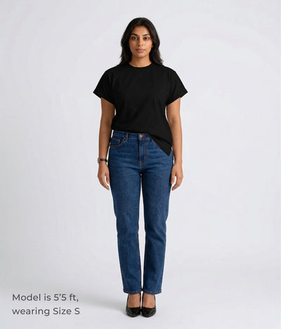 NUITO Kimono Edit top in Space Black — women's black kimono sleeve top, NUSKN bamboo supima India