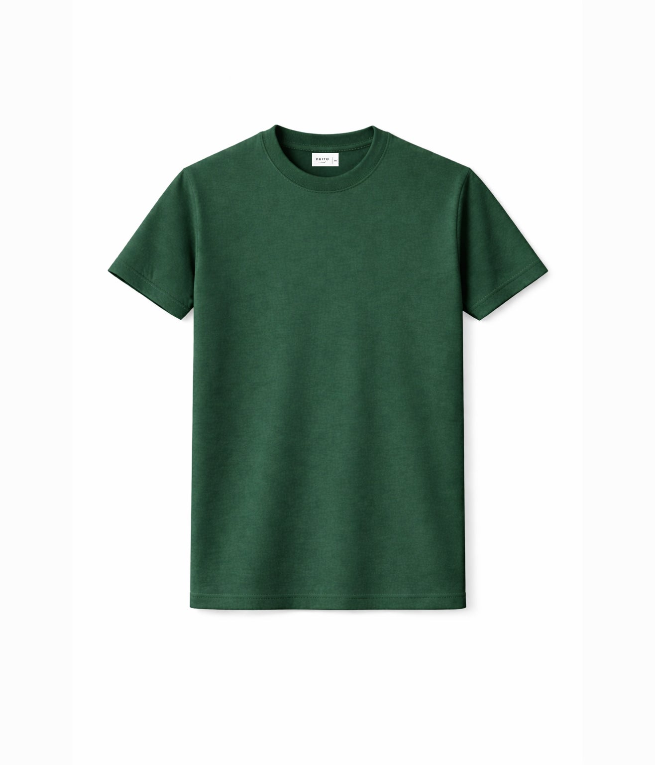 NUITO Crew Edit in Racing Green — men's ribbed crew neck bamboo charcoal Supima cotton tee India