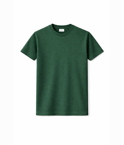 NUITO Crew Edit in Racing Green — men's ribbed crew neck bamboo charcoal Supima cotton tee India