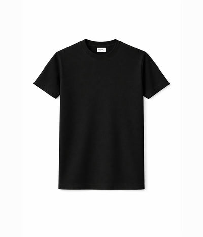 NUITO Crew Edit in Space Black — men's ribbed crew neck bamboo charcoal Supima cotton tee India