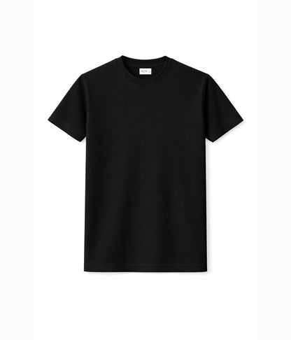 NUITO Crew Edit in Space Black — men's ribbed crew neck bamboo charcoal Supima cotton tee India
