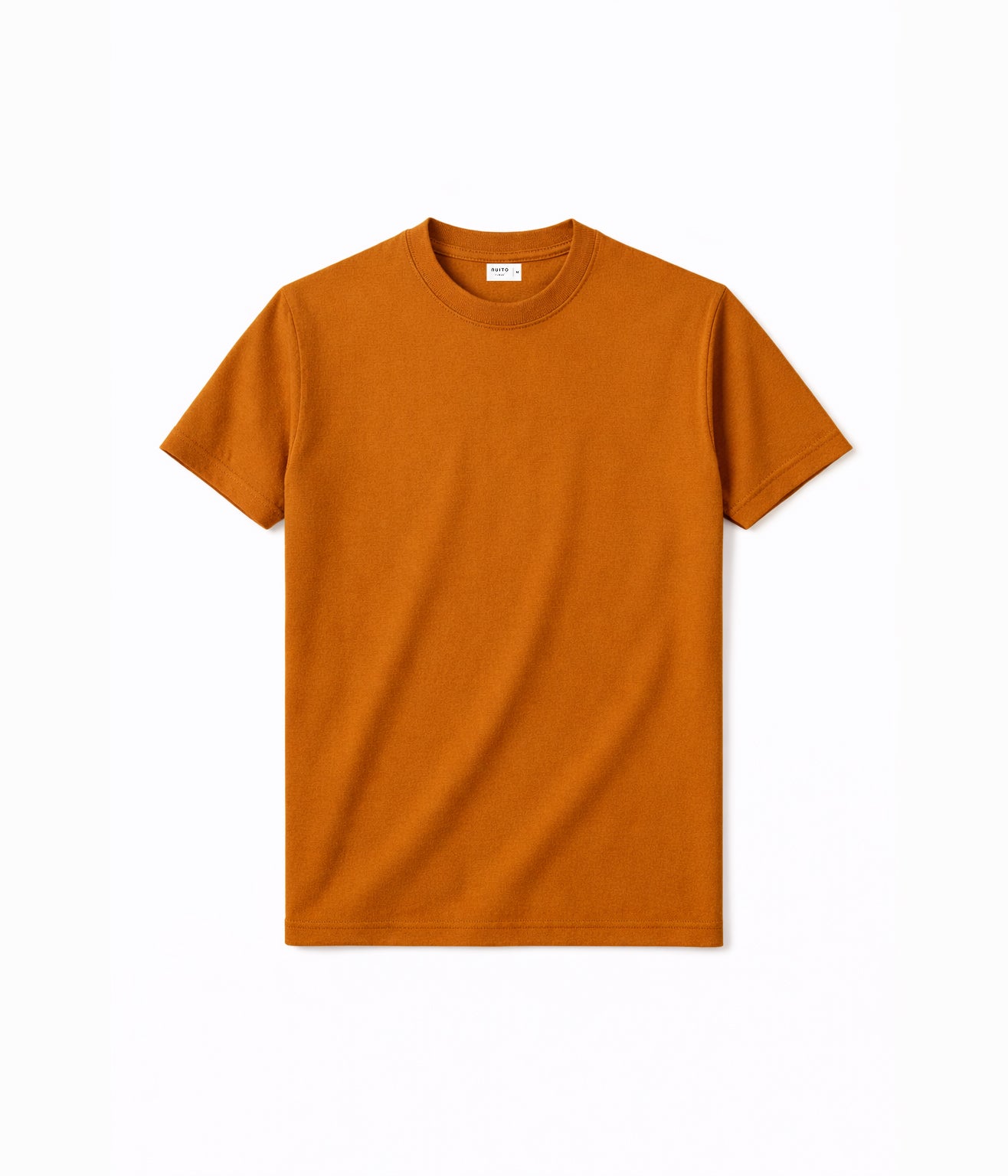 NUITO Crew Edit in Sugar Almond — men's ribbed crew neck bamboo charcoal Supima cotton tee India