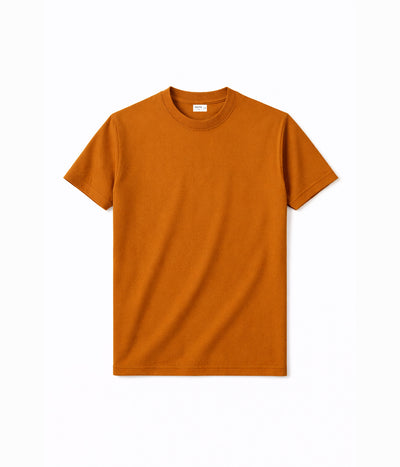NUITO Crew Edit in Sugar Almond — men's ribbed crew neck bamboo charcoal Supima cotton tee India