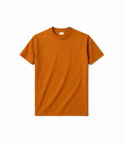 NUITO Crew Edit in Sugar Almond — men's ribbed crew neck bamboo charcoal Supima cotton tee India