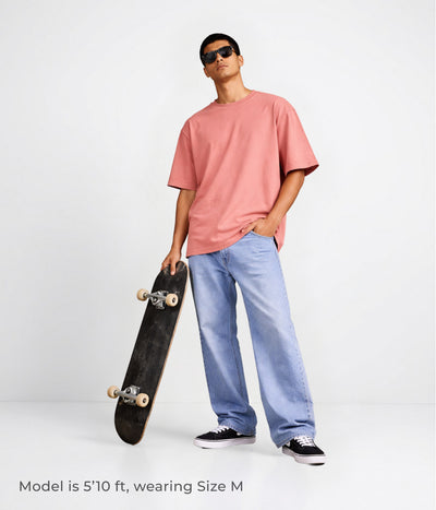 NUITO Skater Edit in Mahogany — men's drop shoulder bamboo cotton tee, NUSKN fabric India