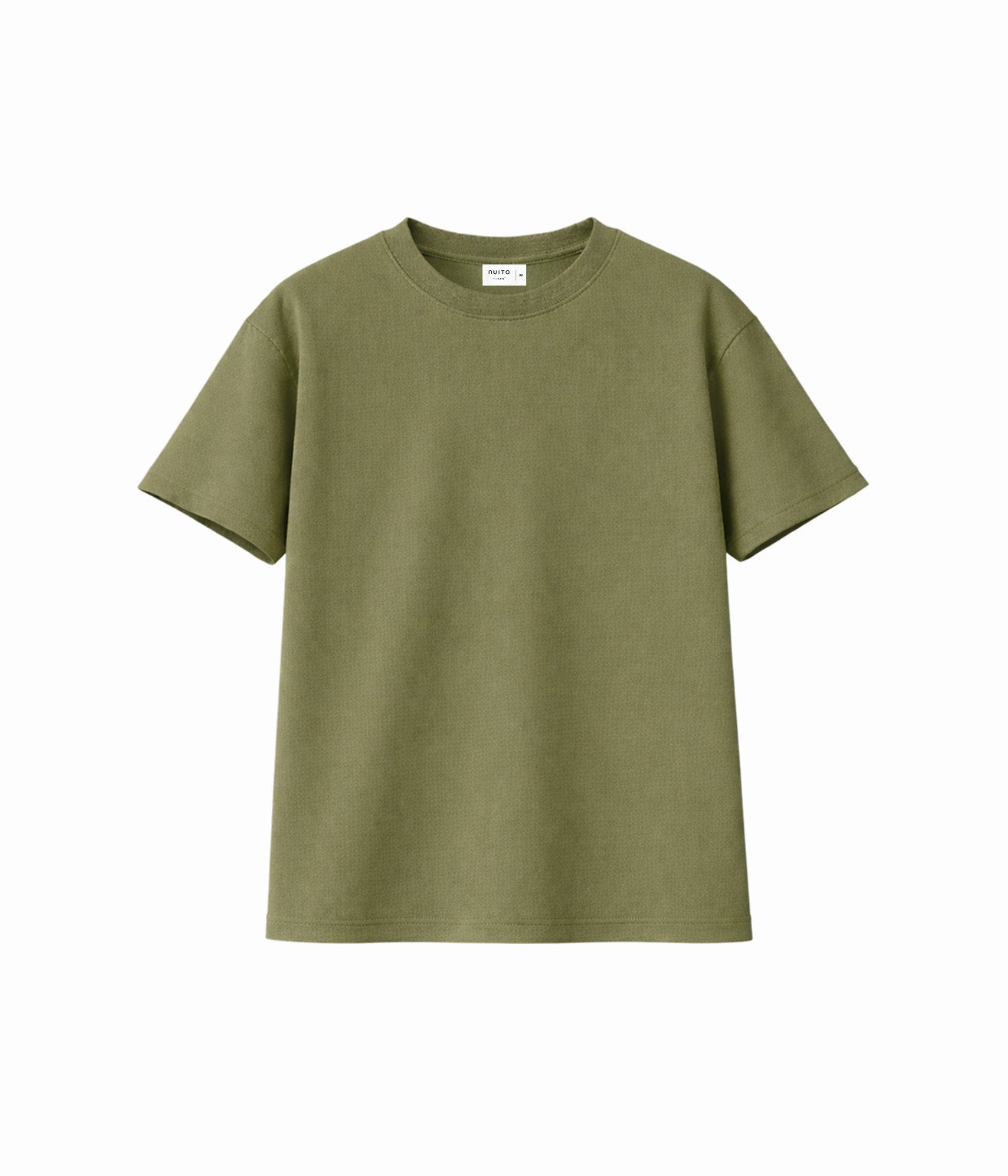 NUITO Skater Edit in Olive Khaki — men's drop shoulder bamboo cotton tee, NUSKN fabric India