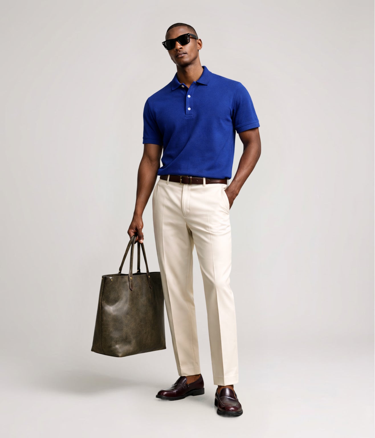 NUITO nuLUX polo in Midnight — men's dark navy premium polo shirt Tencel cotton India
