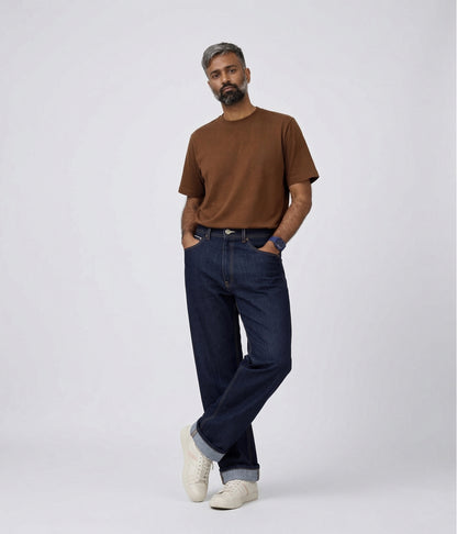 NUITO selvedge denim in indigo — men's 14oz raw denim straight fit jeans India