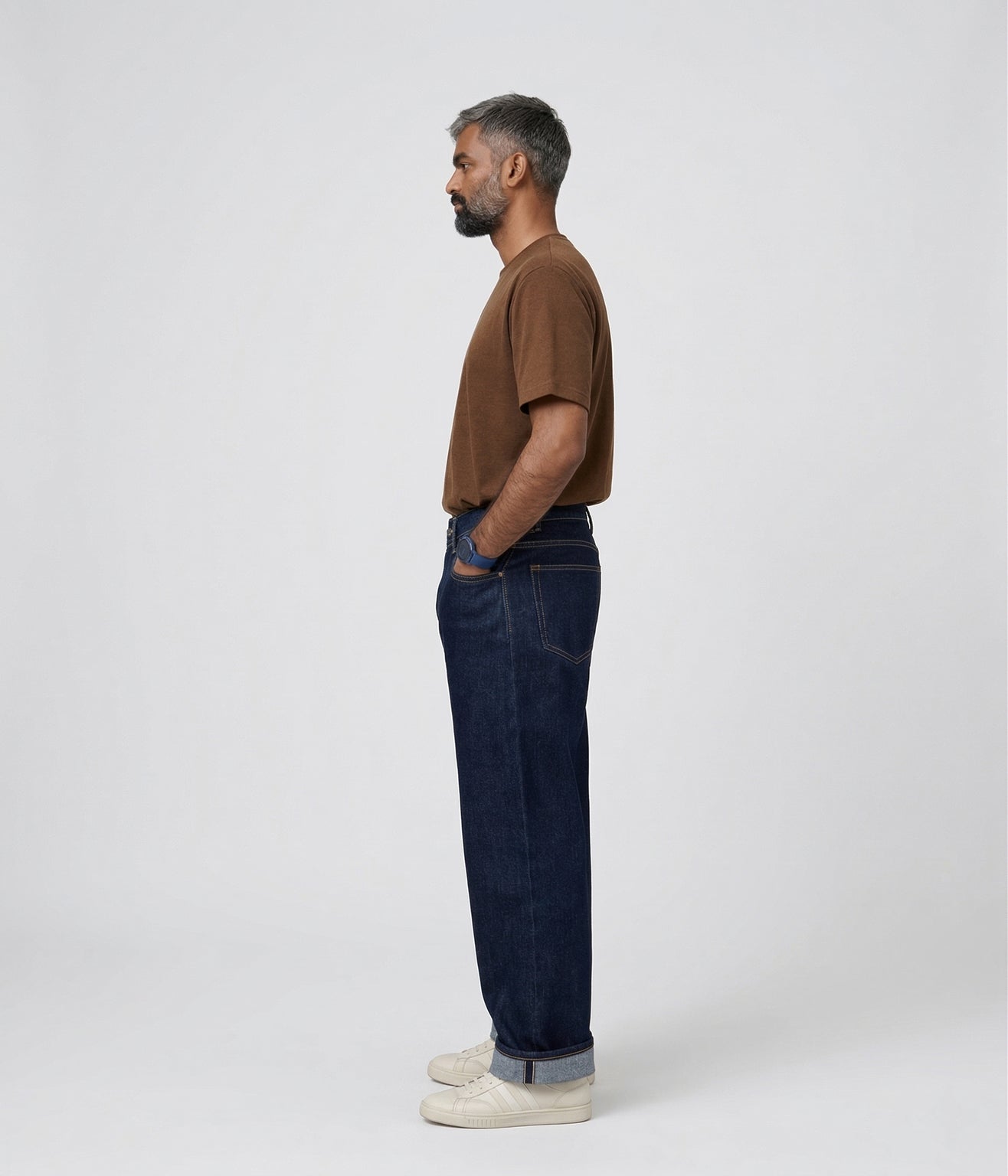 NUITO selvedge denim in indigo — men's 14oz raw denim straight fit jeans India