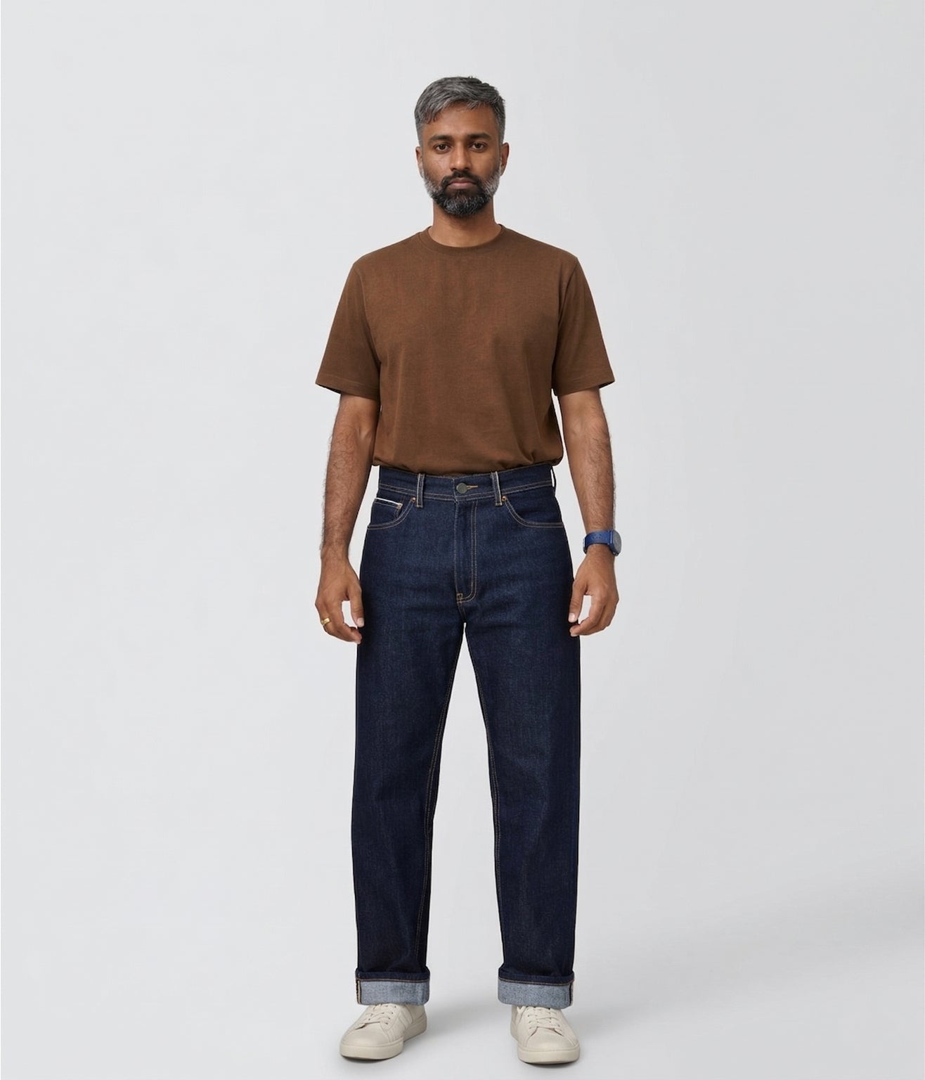 NUITO selvedge denim in indigo — men's 14oz raw denim straight fit jeans India