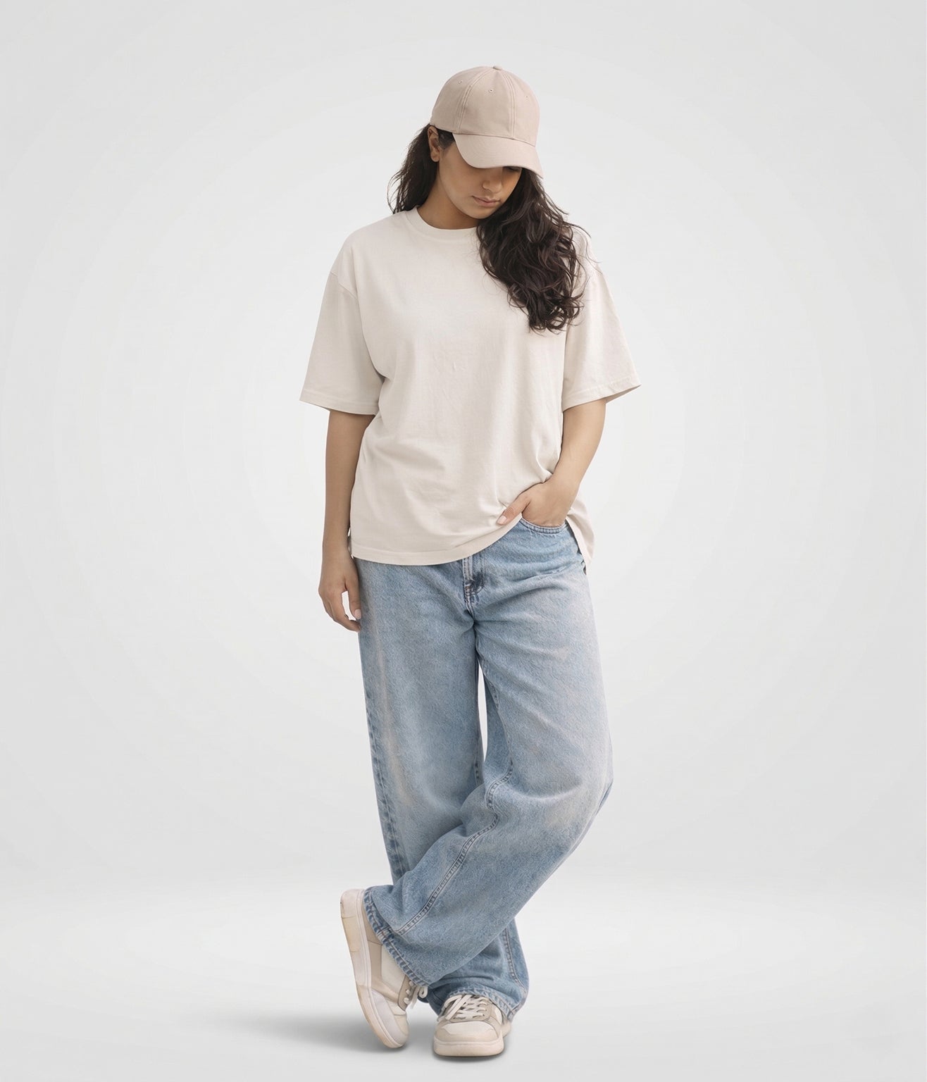 NUITO Skater Edit in Cannoli Cream — women's drop shoulder bamboo cotton top, NUSKN 220 GSM India