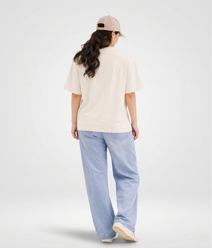 NUITO Skater Edit in Cannoli Cream — women's drop shoulder bamboo cotton top, NUSKN 220 GSM India