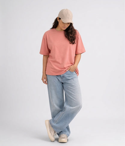 NUITO Skater Edit in Mahogany — women's drop shoulder bamboo cotton top, NUSKN fabric India