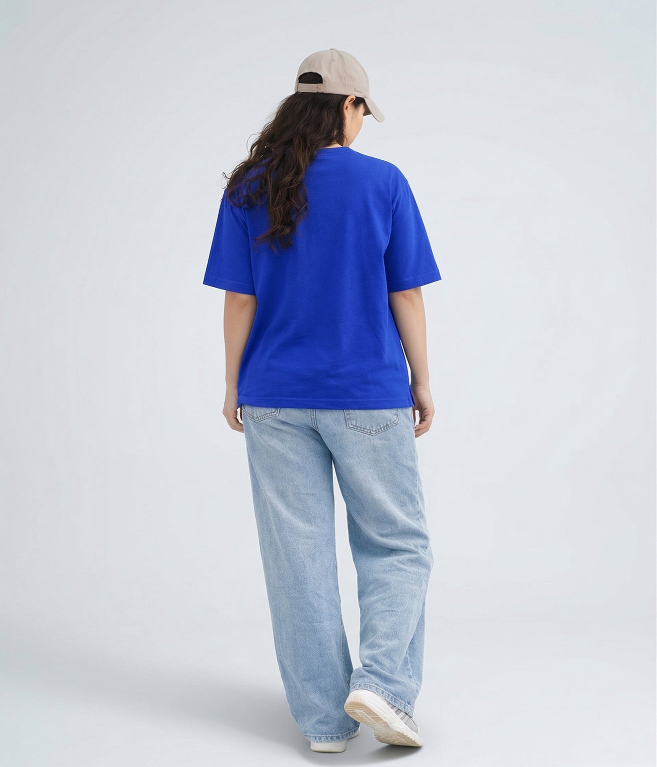 NUITO Skater Edit in Santorini Blue — women's drop shoulder bamboo cotton top, NUSKN fabric India