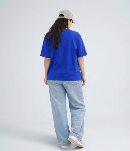 NUITO Skater Edit in Santorini Blue — women's drop shoulder bamboo cotton top, NUSKN fabric India