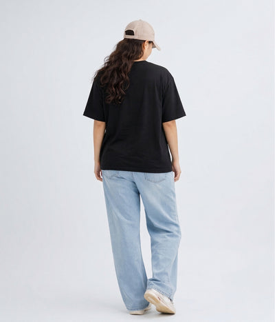 NUITO Skater Edit in Space Black — women's drop shoulder bamboo cotton top, NUSKN 220 GSM India