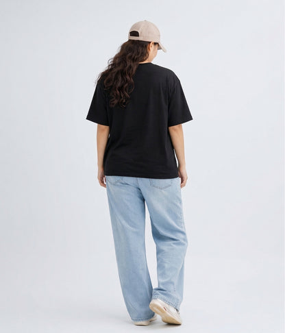 NUITO Skater Edit in Space Black — women's drop shoulder bamboo cotton top, NUSKN 220 GSM India